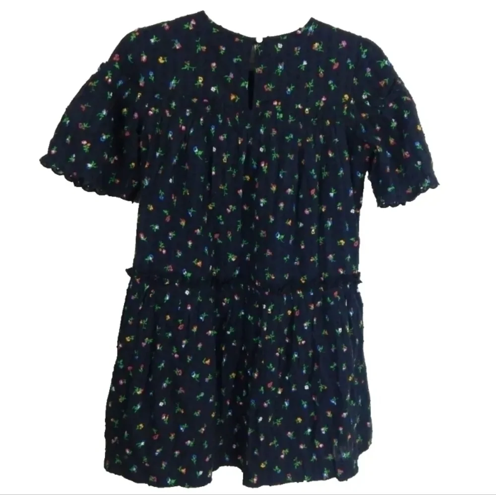 Crewcuts by J. Crew Black Floral Clip Dot Dress